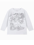 Unique diy fun graffiti hand-painted coloring mermaid design 95% cotton spring/autumn american style girls' long-sleeve t-shirt