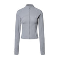 Vertical rib 2.0 high elastic tight moisture-absorbing yoga outwear sports running zipper shortjacketdaw006
