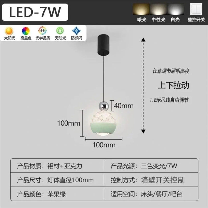 Hand scan sensor new arrival bedside chandelier casualfashion voice iceberg popular small chandelier adjustable bedside hanging wire lamp