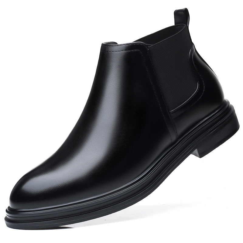 premium plus size pointed-toe chelsea boots - business casual men's boots - british style slip-on leather boots - dropshipping available
