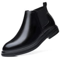 premium plus size pointed-toe chelsea boots - business casual men's boots - british style slip-on leather boots - dropshipping available
