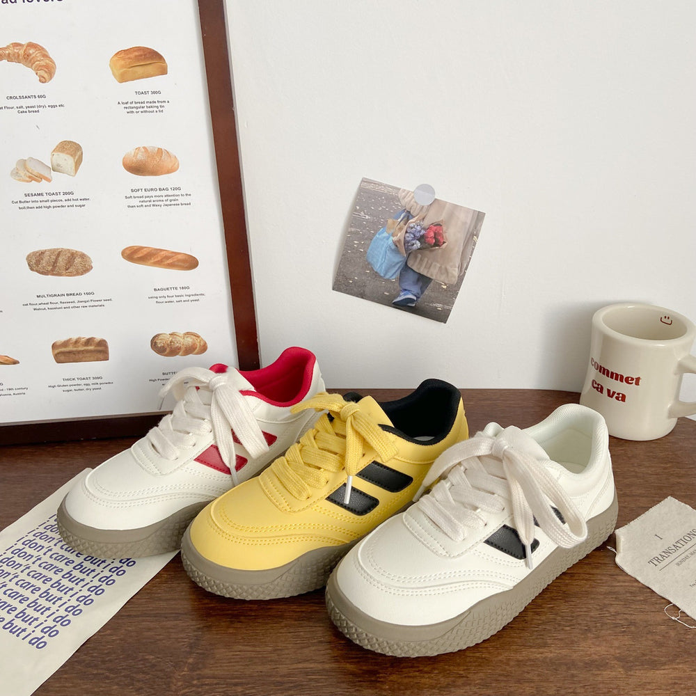 American-style sneakers, niche and trendy, round-toe, new spring 2025 women's shoes, versatile, student casual athletic white sneakers