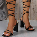 high heel flat bottom square toe strap street easiest for matchfashioncasual breathable roman style grids one strap low heel