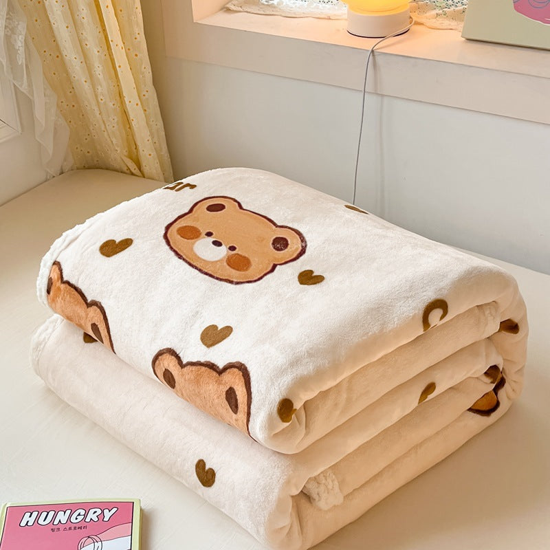 Winter flannel blanket thickened warm coral fleece blanket milk fleece nap blanket office blanket wholesale