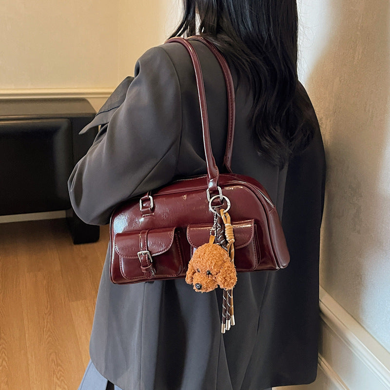 2025 fashion easiest for match new arrivalretro boston pillow bag maillard shoulder large capacity armpit bag