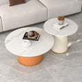 Nordic rock slab living room coffee table set - new light luxury modern small apartment creative trendy round side table
