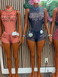 fashion  summer export fashion high collar printing letters sleeveless sexy jumpsuit shorts suit women