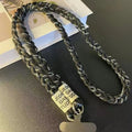 Three-strand braided thickened ponytail long crossbody rope can be carried by men and women outdoor handmade strong cable stitch mobile phone lanyard