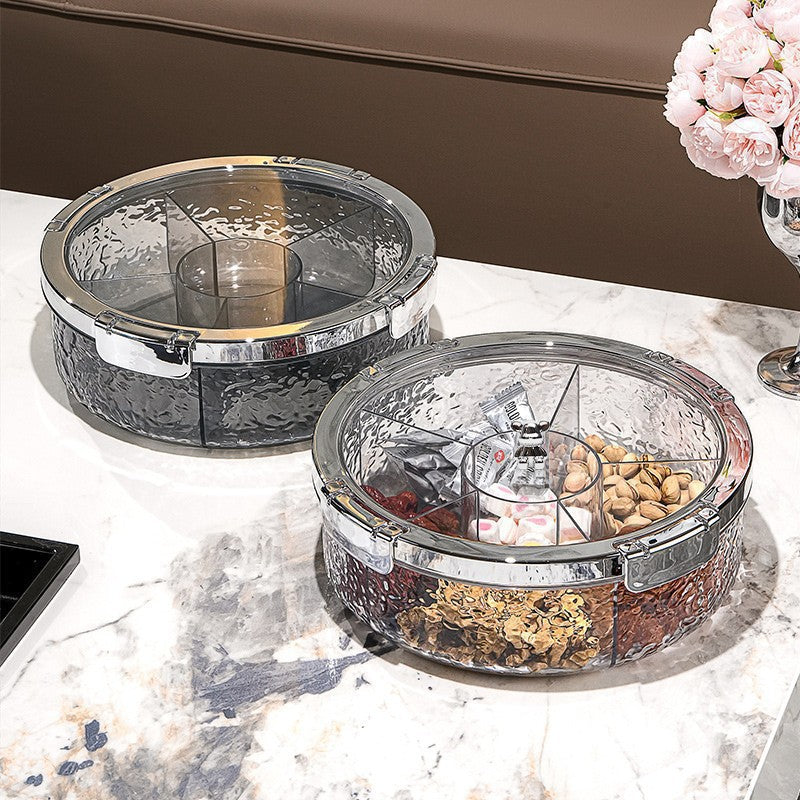 Light luxury sealed nut snack storage box, living room dried fruit plate, household new fruit plate, Chinese New Year candy box with lid