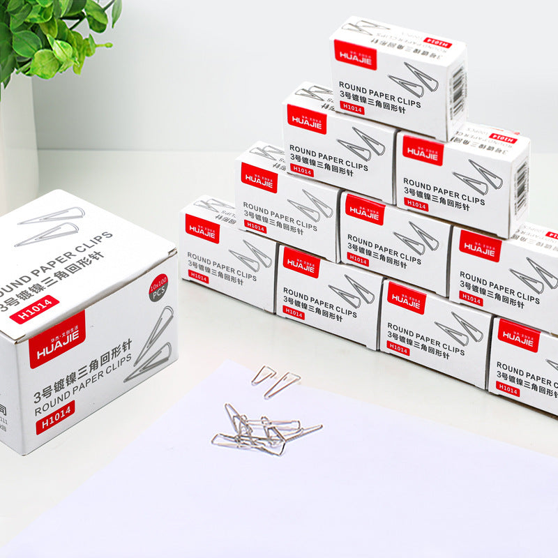 Small metal is not easy to rust, nickel-plated paper clips, office stationery paper clips, large box of 1000 pieces H1012