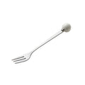 Accessible luxury ceramic ball fruit fork for home stainless steel spoon multi-purpose dessert spoon good-looking glazed pastry fork