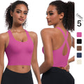 Clearance seamless solid color fitness sports bra running sweat-wicking breathable double-layer anti-show yoga backless yoga top for women