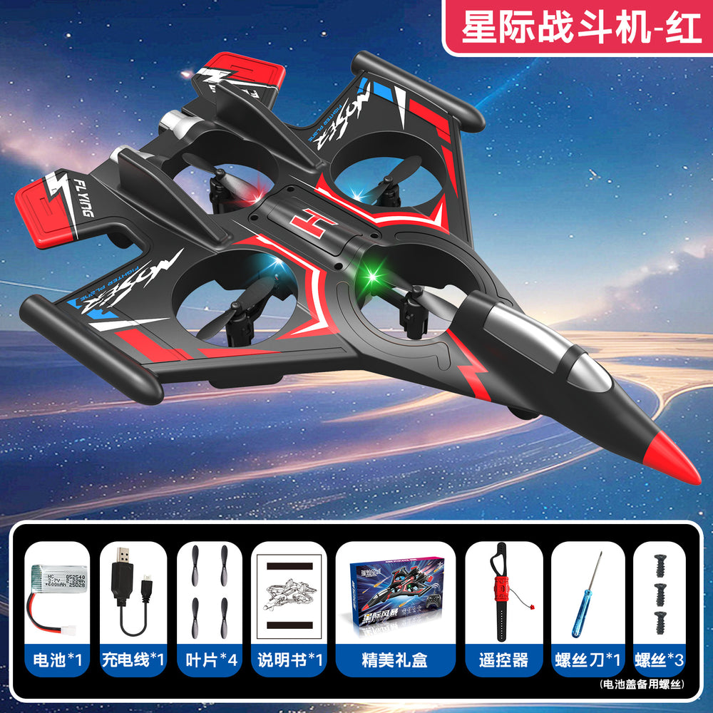 model aircraft remote control aircraft stunt fixed height and fall-resistant foam gravity glider colorful light four-axis drone