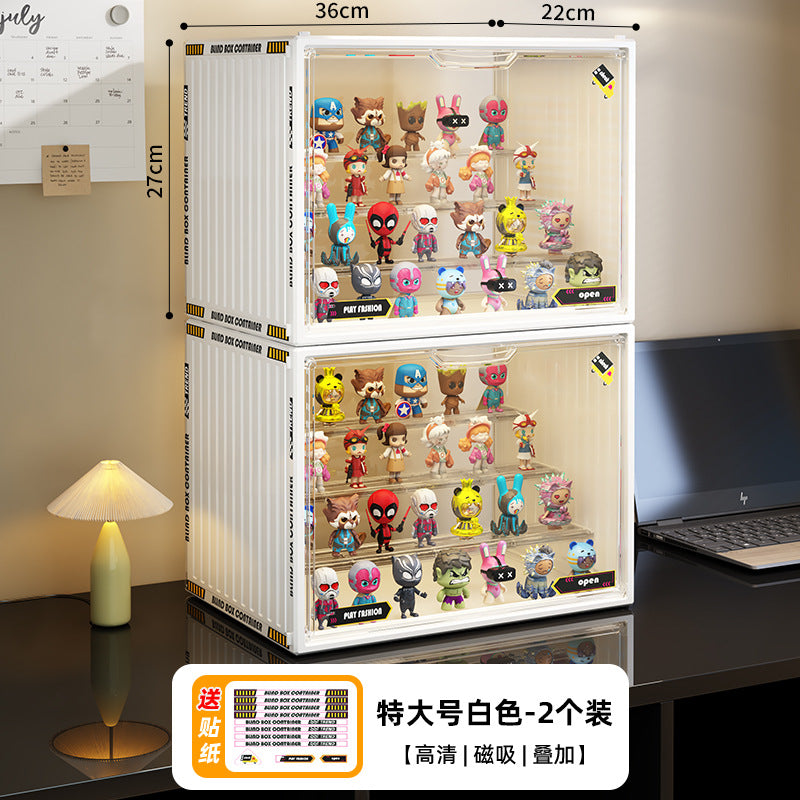 Blind box storage display stand transparent dust-proof figure storage box doll labubu POP MART model display cabinet