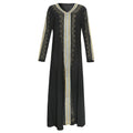 African  spring women's clothing   gold embroidery hotfix rhinestone beaded v-neck dress