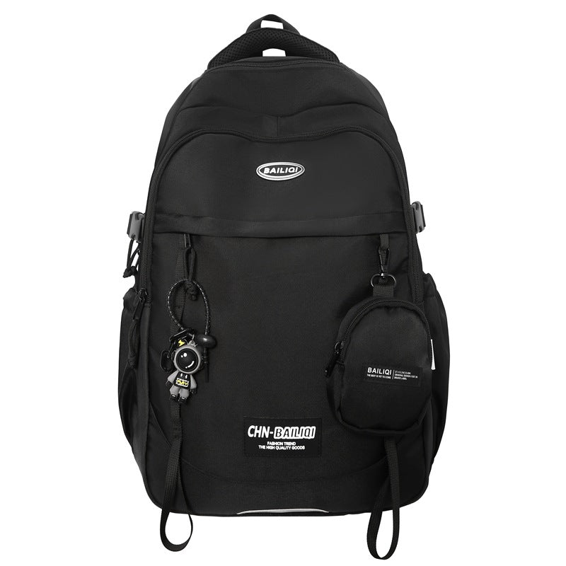 New large-capacity backpack, junior high school student schoolbag, men's and women's casual backpack, printed color schoolbag, student