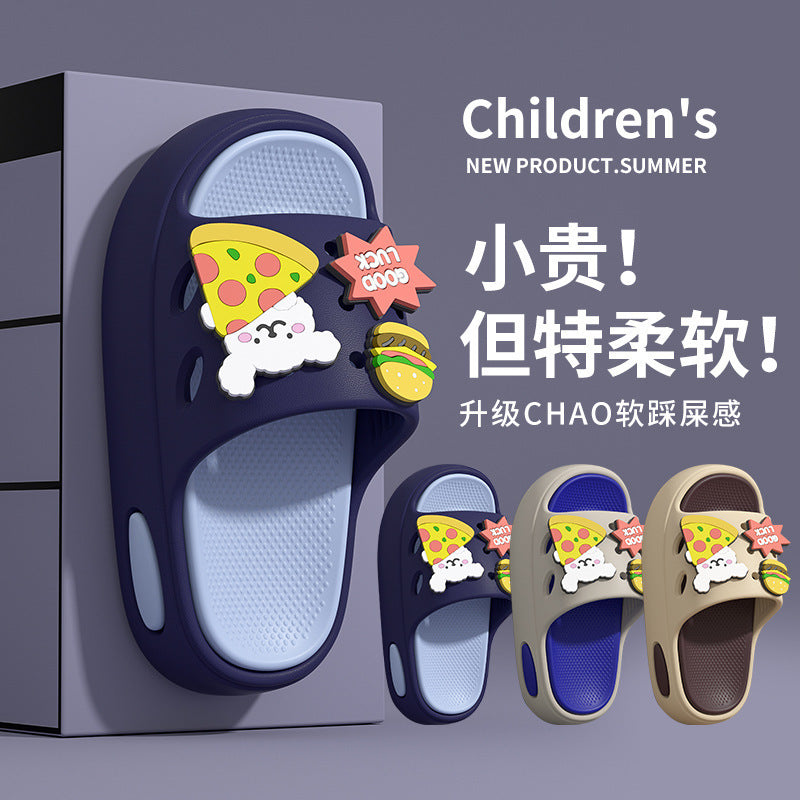 Cartoon kids' slippers - boys' summer baby sandals, anti-slip bath slippers for girls, new 2025 indoor home shoes