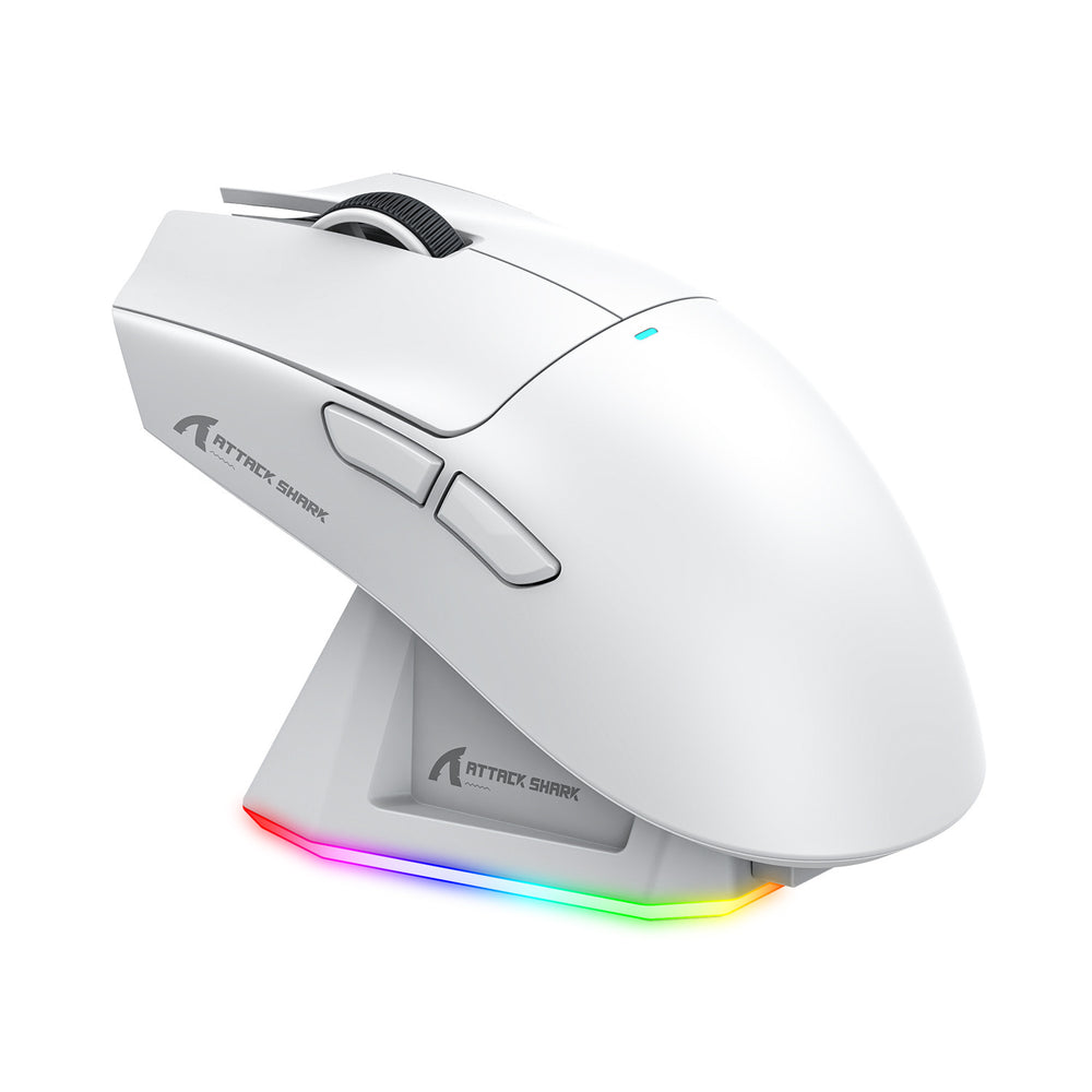Attack shark x11 mouse lightweight paw3311 e-sports gaming tri-mode wireless bluetooth mouse rechargeable rgb base