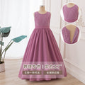 export girls' sleeveless lace patchwork long dress - elegant and stylish children's dress