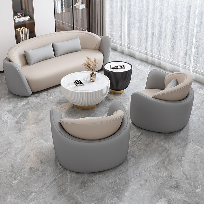 Sales office reception and negotiation rest area sofa chair office business reception and reception three-slot negotiation table and chair combination