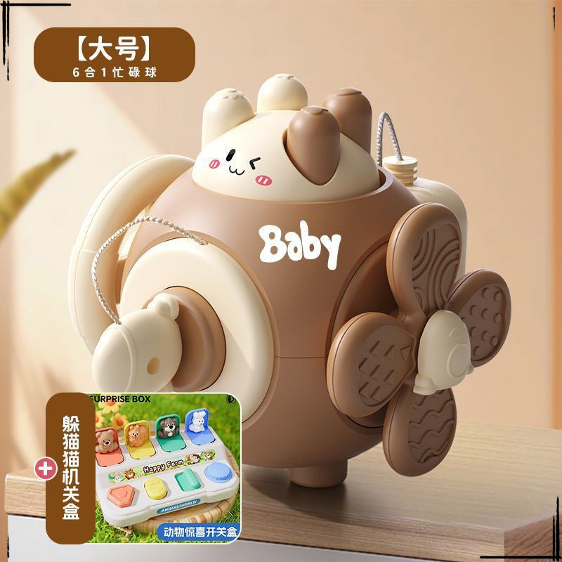 Baby busy ball hand catching ball 1-2 years old 3 baby busy board house hexahedron Montessori early education educational children's toys