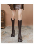 Ultra high heel black long boots women's 2025 autumn not skinny small thick sole hidden heel long boots knight boots