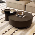 Minimalist slate combination coffee table small apartment simple modern light luxury high-end round living room for home black popular