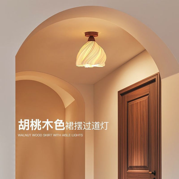 Walnut French cream skirt entrance porch corridor aisle light eye protection balcony ceiling light medieval romantic light