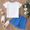 Children's short-sleeved ice cream rainbow shortssuit