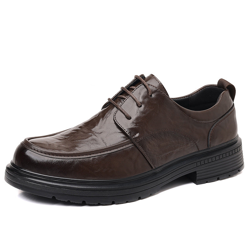 Genuine leather men's dress shoes - new arrival, bestseller. business casual, lace-up style, versatile, perfect for groom and wedding