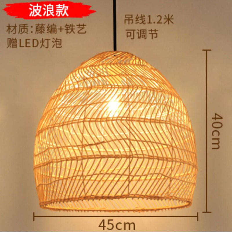 Japanese chandelier restaurant light tatami light new Chinese bamboo lamp zen light tea room light Chinese style bamboo art lighting