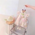 Summer lightweight chic girls' dress - floral cheongsam princess dress for baby girls - perfect for summer and first birthday celebrations