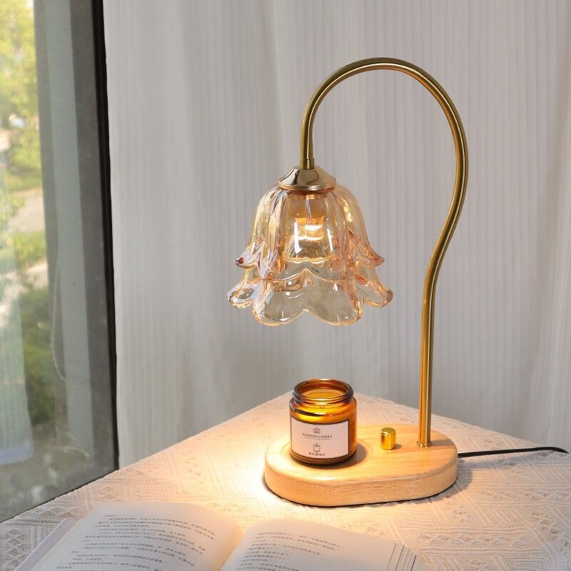 Lily of the valley aromatherapy lamp, wax melting lamp, french retro bedroom bedside lamp, home decoration, atmosphere lamp, fireless fragrance table lamp