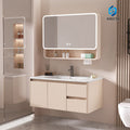 For home bathroom cabinet ceramic all-in-one basin double drawer thickened honeycomb aluminum bathroom washbasin washbasin