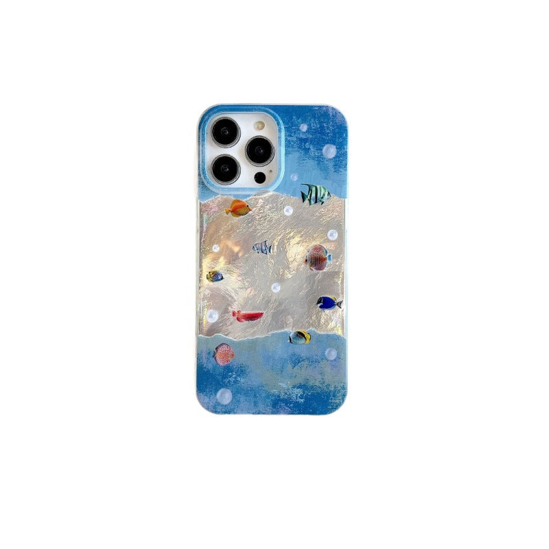 Deep sea fish phone case for apple 16 pro max, drop-proof iphone 17 protective cover, apple 17 cross-border
