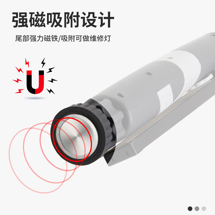 Cross-border new COB stepless focusing 90 degrees placement magnetic attraction strong light USB charging work light LED flashlight