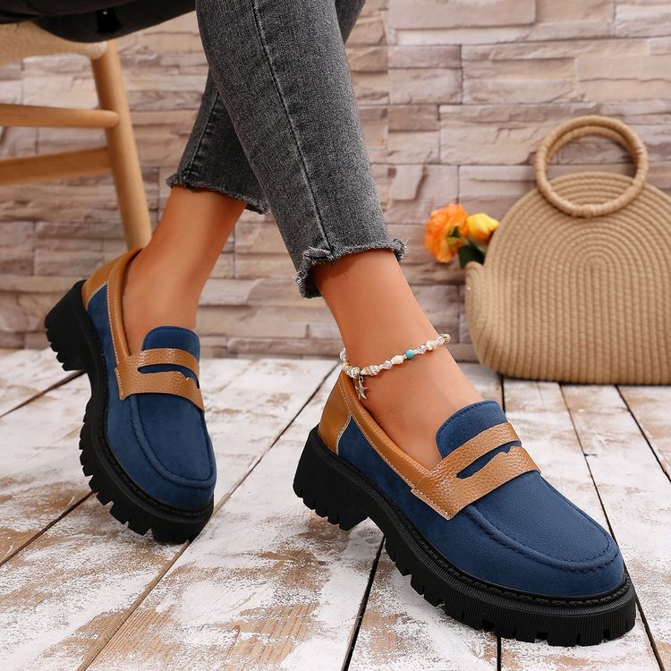 export women's loafers - new spring/autumn  collection: european & american style round toe low heel slip-on leather shoes