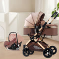 Newborn baby sleeping blue reversible, sit or lie down, high view baby stroller, foldable shock absorber stroller, two-way baby stroller