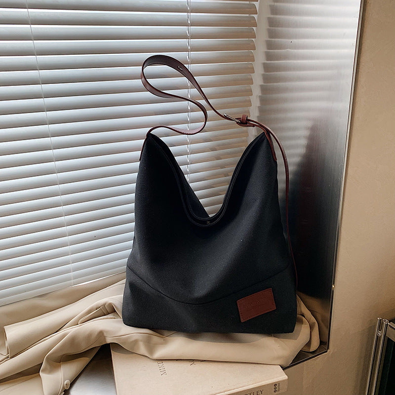 Foreign trade leisure large-capacity canvas bag women's 2025 new versatile shoulder messenger bag college student tote bag