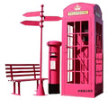 Retro iron telephone booth mailbox street sign bench popular store decoration floor-standing ornaments photography props model