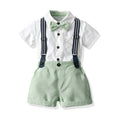 Kids dress first birthday summer boys short-sleeved white shirt boy host costume piano kindergarten performance costume