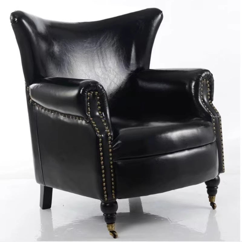 Accessible luxury living room study balcony high back chair hotel cafe single chair sofa tiger chair high backrest plaid