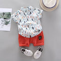 Kids' clothing boys' shirt short sleeve set, boys' short sleeve shirt, boys' clothing, baby boy shirt set