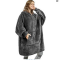 Autumn/winter thickened flannel hooded loungewear blanket robe - warm, plus size, loose fit, new arrival for cross-border e-commerce