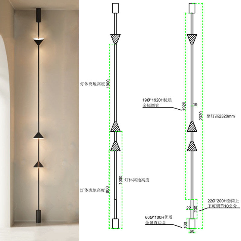 Hotel project lobby aisle overhead speaker wall lamp study living room background wall decoration pendant lamp