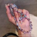 New arrival crystal pearl crystal lanyard beaded mobile phone hanging chain wholesale dream rabbit rhinestone pendant foreign trade cross-border