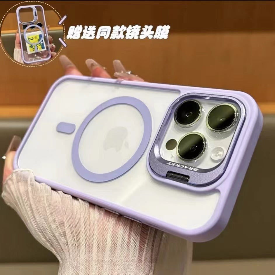 Suitable for apple 17 mobile phone case 16 magnetic u1 holder with lens film iphone14promaxpc protective case 11