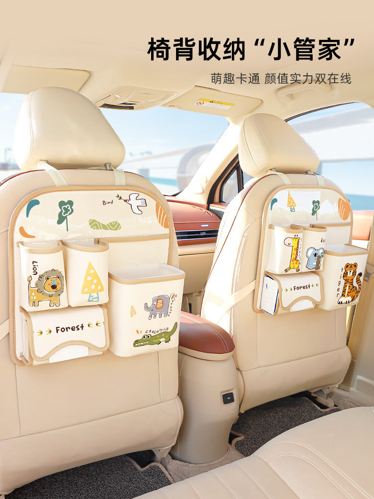 Car storage hanging bag Car seat back storage bag Car tissue box Rear storage box Cartoon rack