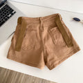 American retroworkwear hot girl hot pants denim shorts women's new arrival summer high waistloose pantspetitesstraight-leg pants