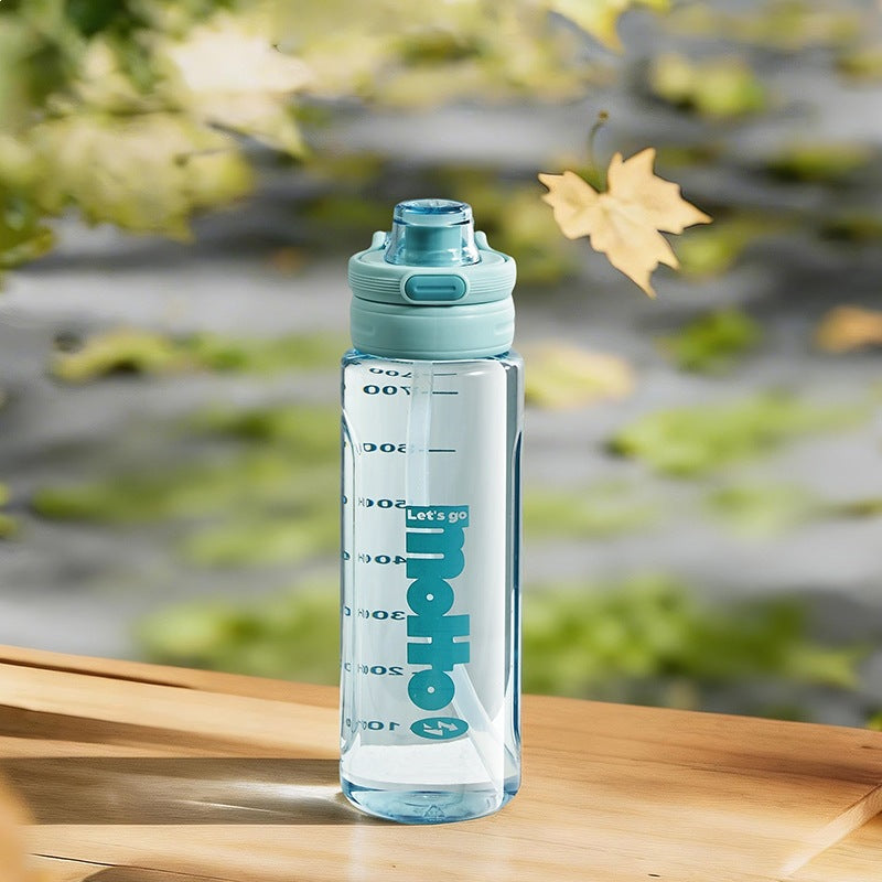 New student water bottle - portable tumbler for men and women - summer fitness sports water bottle with straw - drop-proof, leak-proof, and easy-carry